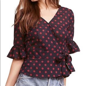 BB Dakota Polka dot wrap top! 🔴🔴🔴